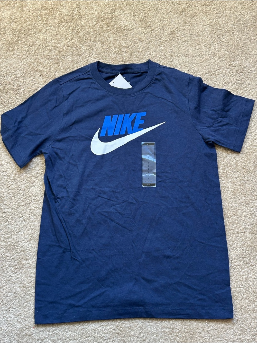 Nike Sportswear Futura Logo T-Shirt Navy Blue Size Large NWT
